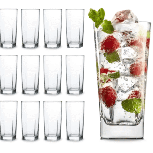 Jogo de Copos Vidro 320ml Quadrado Suco Agua