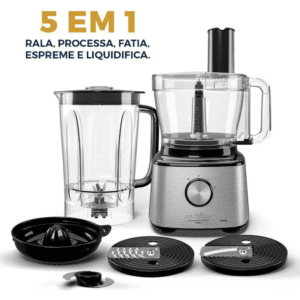 Multiprocessador Britânia 5 Em 1 Bmp2000 1300w Cor Prateado 220V