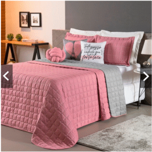 Kit Cobre Leito Dupla Face Paris Queen 08 Peças Original